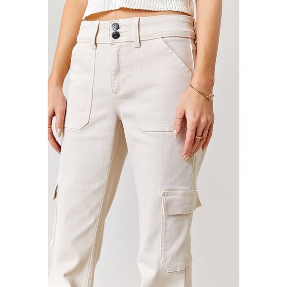 NWT Harper Heritage Cargo Bootcut Jeans Women's Size 29 Beige - Picture 2 of 12